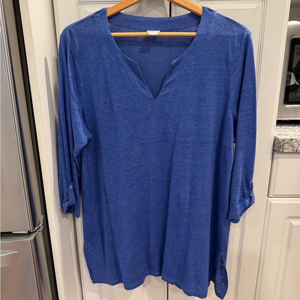 Chico’s | Button 3/4 Length Sleeve Slub Knit Top